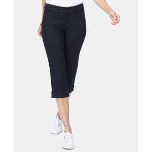 NYDJ Marilyn Cropped Tummy-Control Jeans Black 0